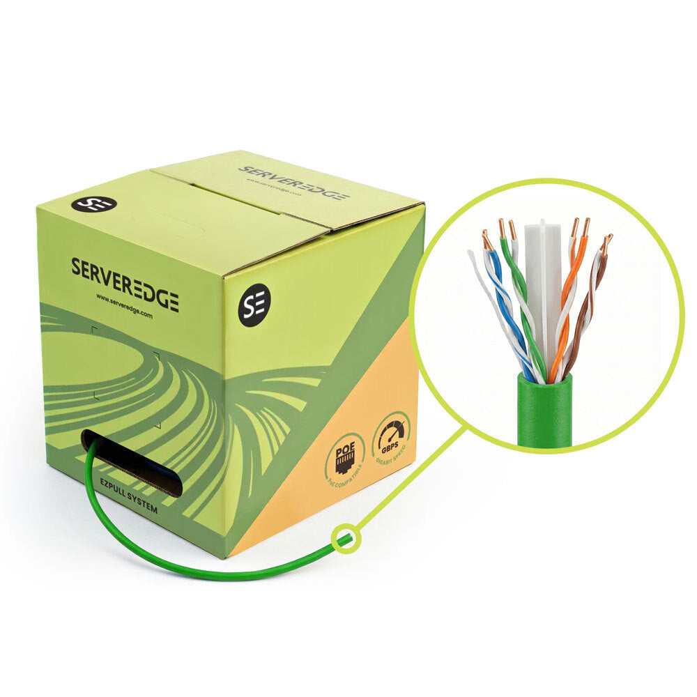Serverdge 305m 24AWG GREEN PVC Solid CAT6 Network Cable - UTP / 4 Pair