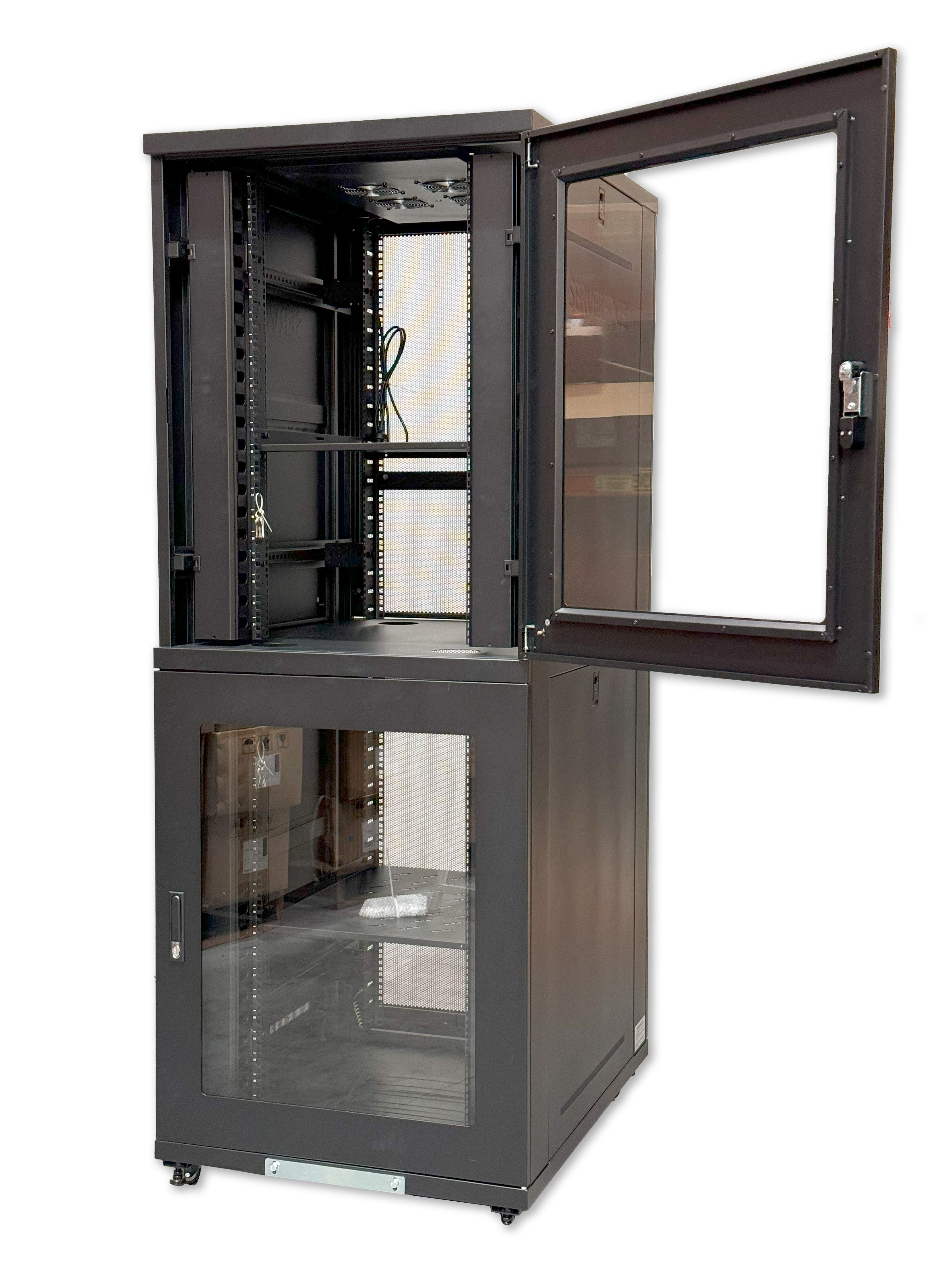 Serveredge 42RU 800W x 1000D 2 Section Co-location Fully Assembled Free Standing Cabinet