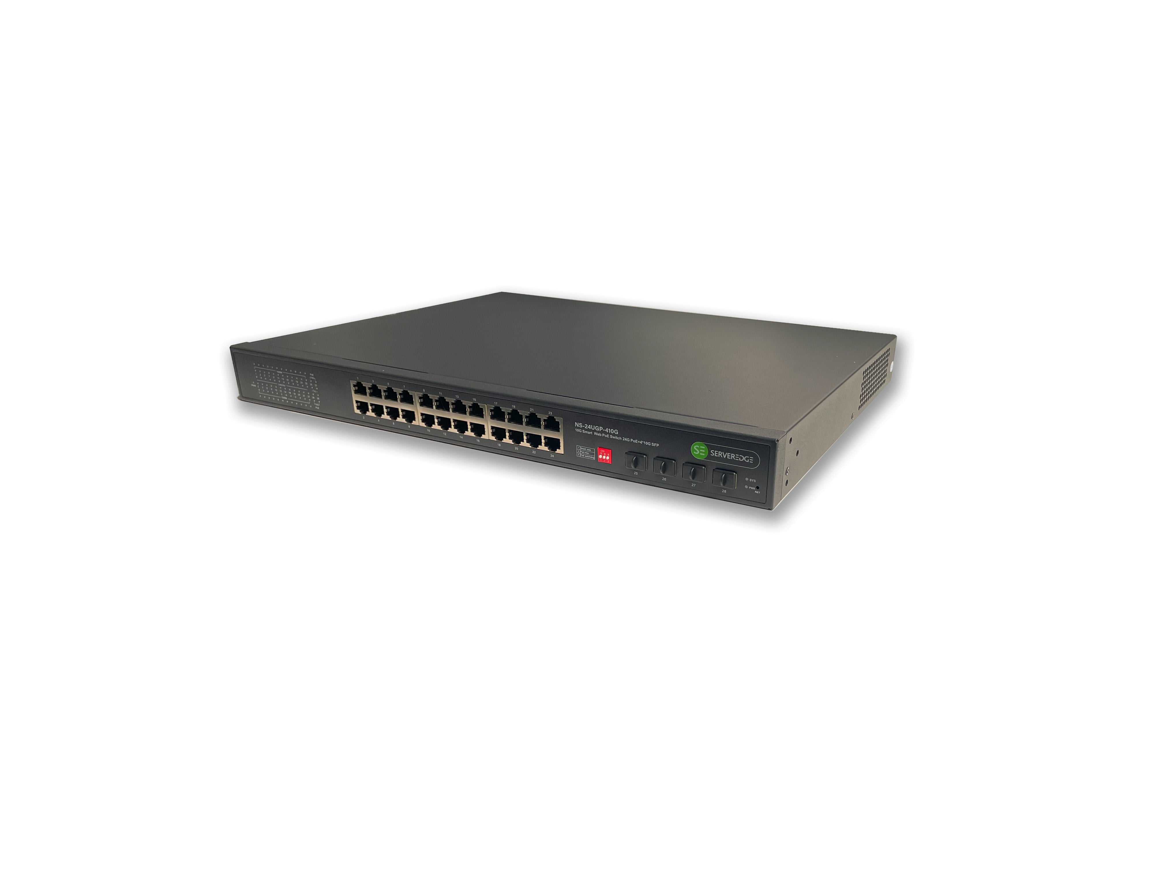 Serveredge 24 Port 10/100/1000Base TX, PoE, 4 x 10Gigabit SFP, Managed Ethernet Switch
