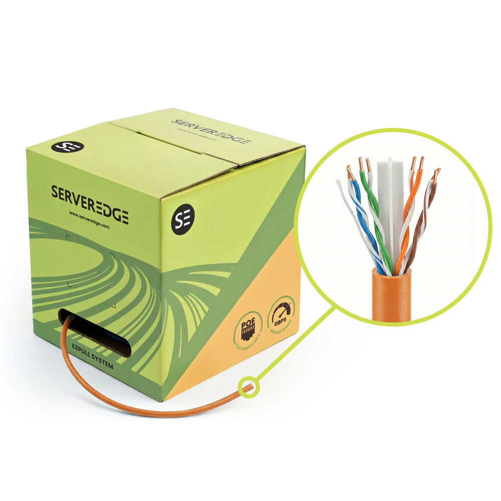 Serverdge 305m 24AWG ORANGE PVC Solid CAT6 Network Cable - UTP / 4 Pair