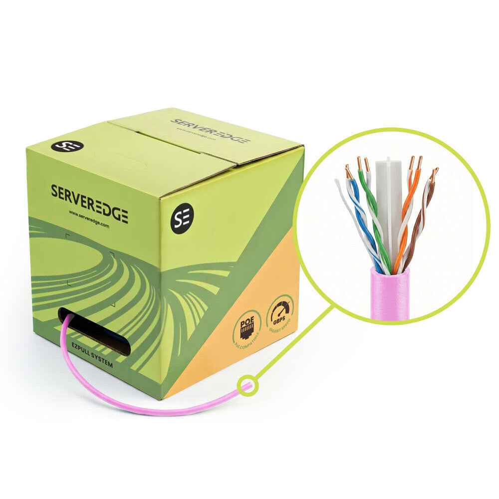Serverdge 305m 24AWG PINK PVC Solid CAT6 Network Cable - UTP / 4 Pair