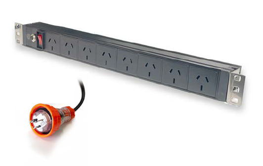 8 Port Basic PDU, (8) 3 Pin AUS GPO Output (1) 3 Pin Aus Captive Plug