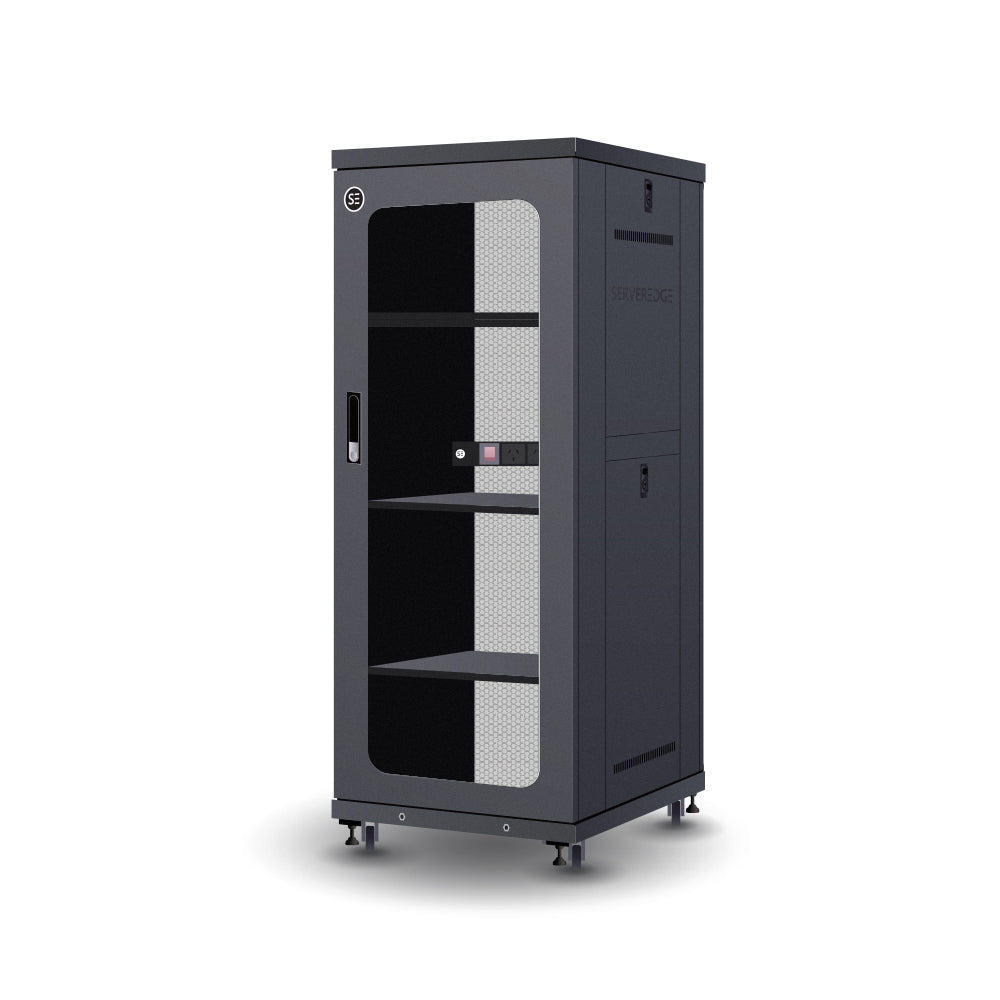 Serveredge 27RU 600mm Wide & 800mm Deep Fully Assembled Free Standing Server Cabinet