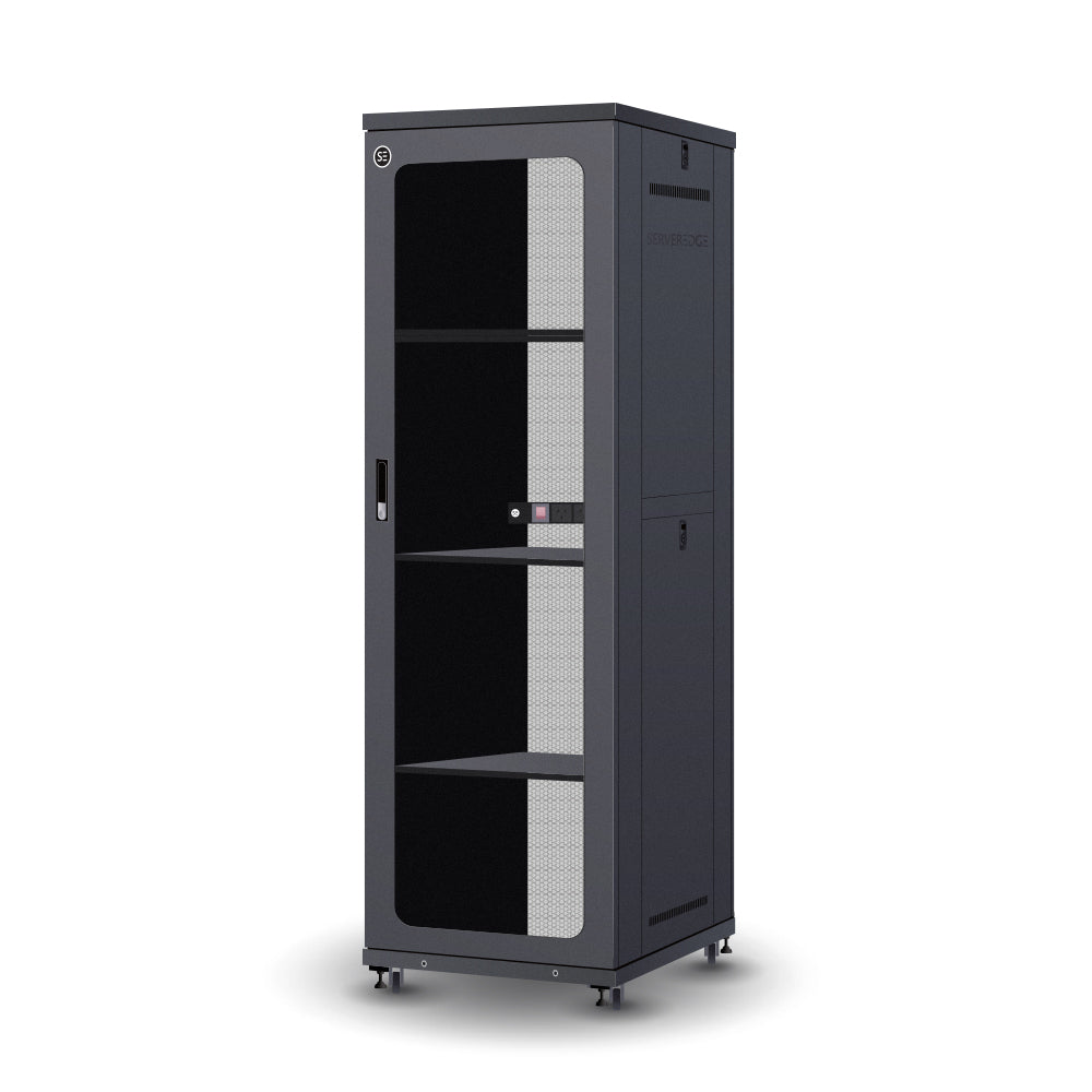 Free Standing Server Rack Setup Serveredge 45RU 800mm Wide & 1000mm Deep Fully Assembled Free Standing