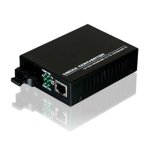 Serveredge 10/100/1000Base-TX to 1000Base-FX Singlemode SC Fibre Media Converter (100Km)