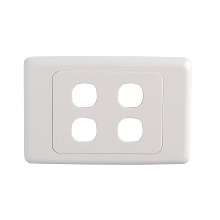 4 Gang Wall Plate - Clipsal Compatible (White)