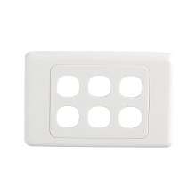 6 Gang Wall Plate - Clipsal Compatible (White)