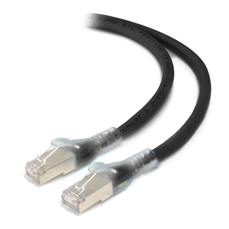 0.3m Black 10GbE Shielded CAT6A LSZH Network Cable