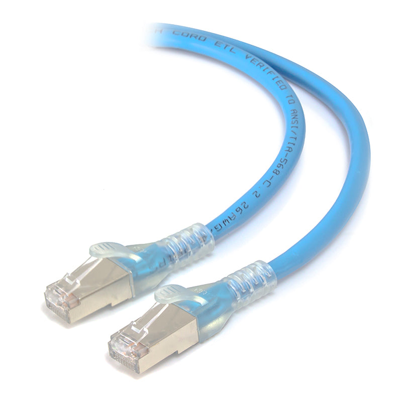 0.5m Blue 10GbE Shielded CAT6A LSZH Network Cable