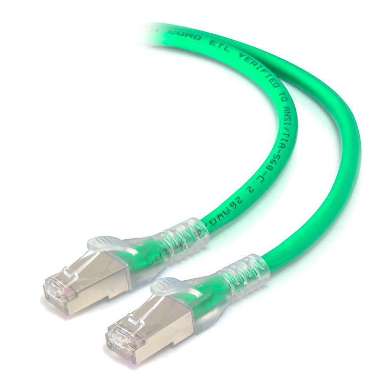 1m Green 10GbE Shielded CAT6A LSZH Network Cable