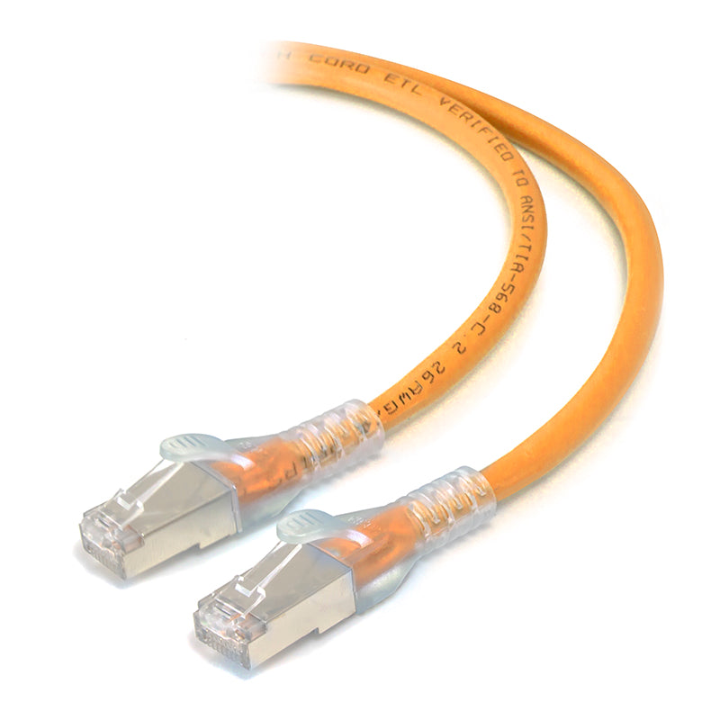 0.3m Orange 10GbE Shielded CAT6A LSZH Network Cable