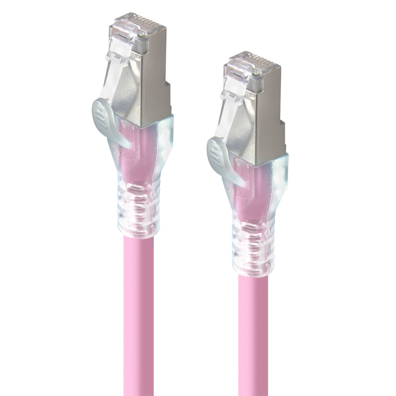 1.5m Pink 10GbE Shielded CAT6A LSZH Network Cable