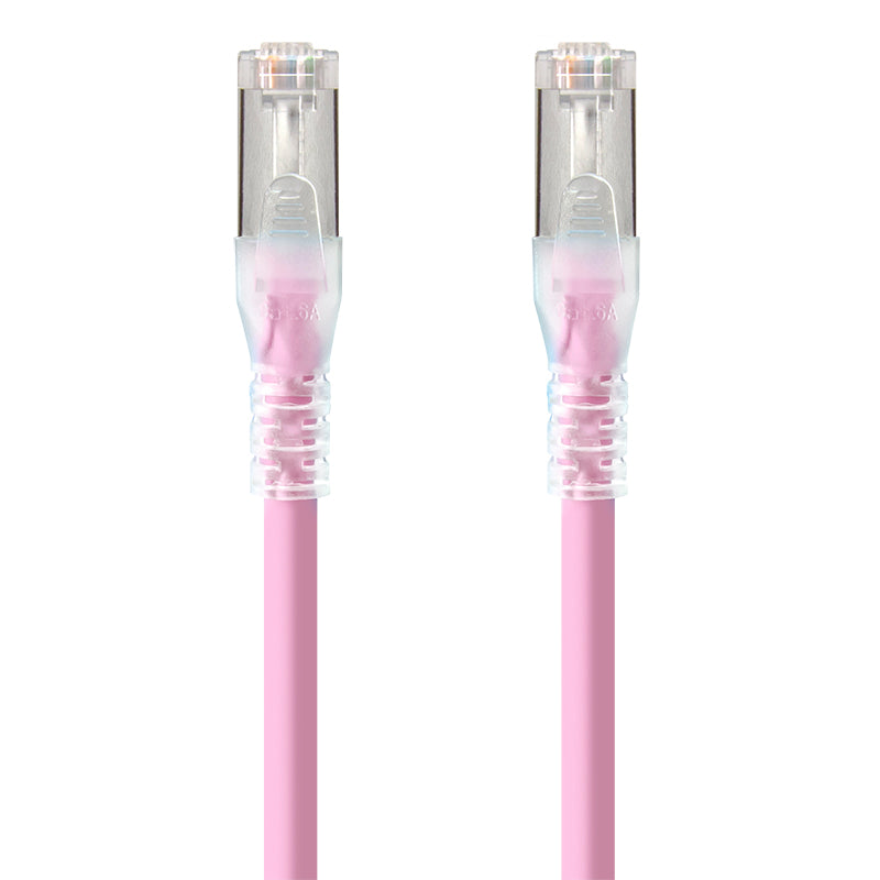 0.5m Pink 10GbE Shielded CAT6A LSZH Network Cable