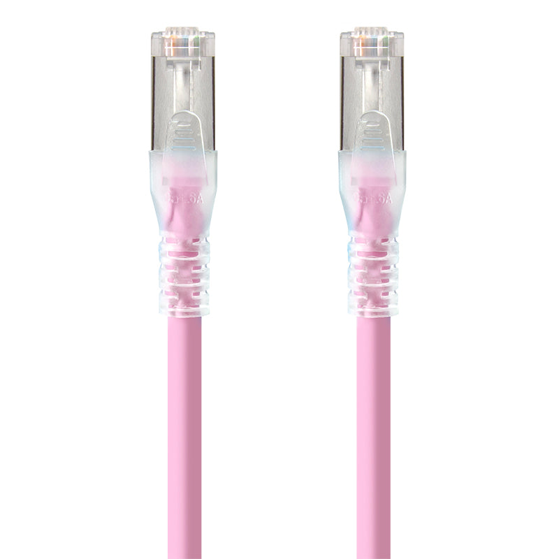 1.5m Pink 10GbE Shielded CAT6A LSZH Network Cable