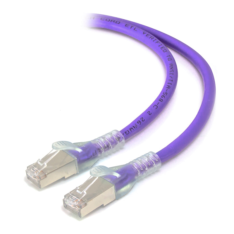 0.5m Purple 10GbE Shielded CAT6A LSZH Network Cable