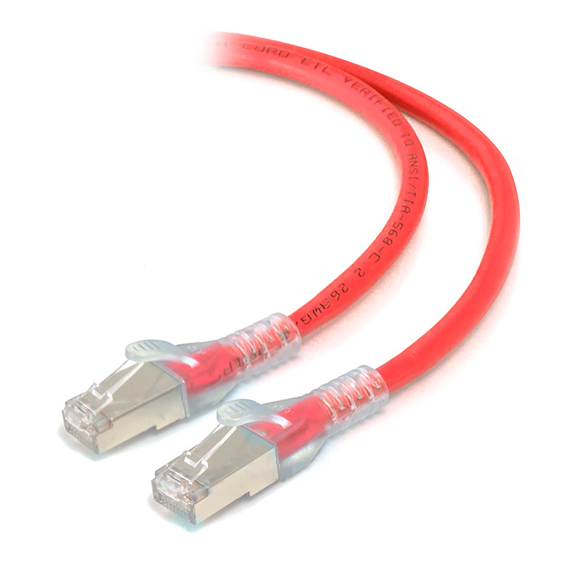 0.3m Red 10GbE Shielded CAT6A LSZH Network Cable