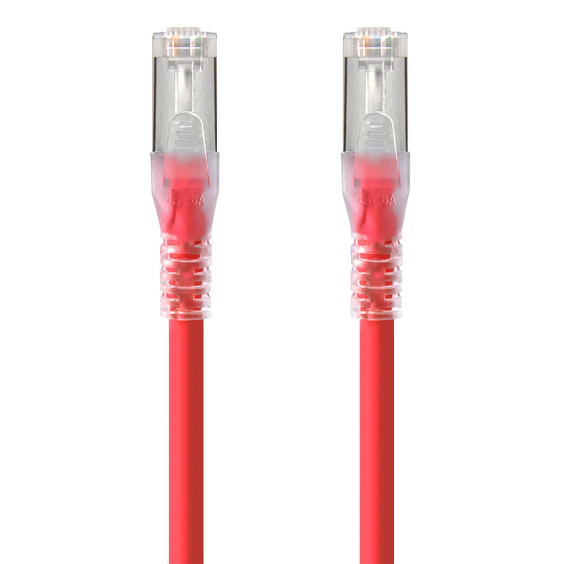 0.5m Red 10GbE Shielded CAT6A LSZH Network Cable