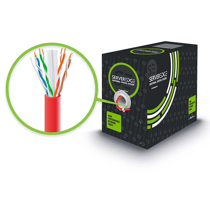 305m 23AWG Red PVC Solid CAT6 Network Cable - UTP / 4 Pair