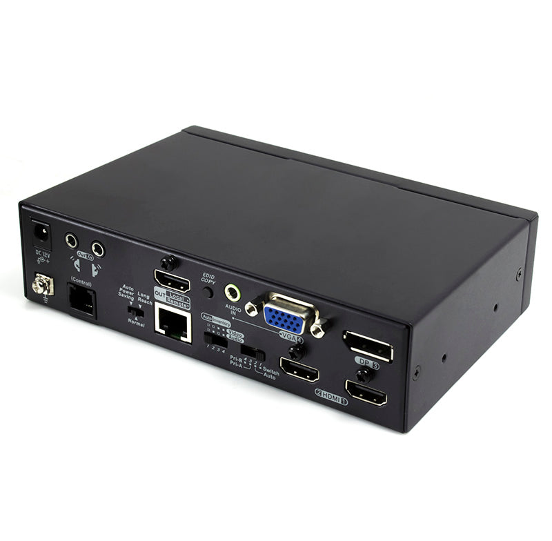 4K2K HDMI X 2, DisplayPort X1, VGA X 1 HDBaseT Extender Over Single CAT5e/CAT6 with 4K, GUI, 3D & IR