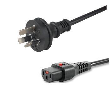 IEC LOCK 3m IEC C13 to Aus 3 Pin Plug Power Cord - Male to Female