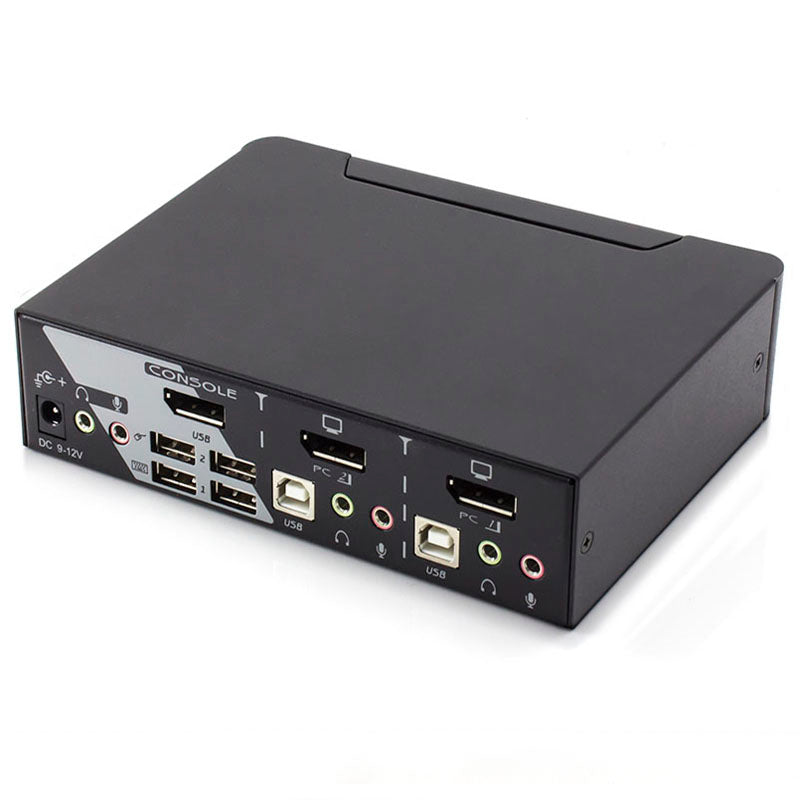 Serveredge 2-Port USB / DisplayPort Desktop KVM Switch With Audio & USB Hub2.0 - Includes Cables