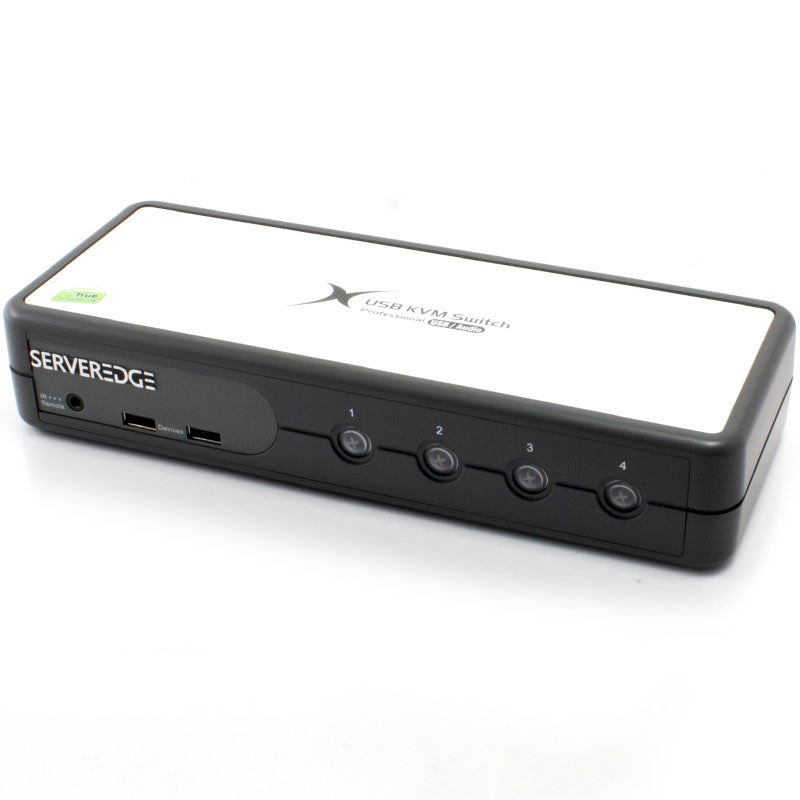 Serveredge 4-Port USB / VGA Desktop KVM Switch With Audio & USB Hub2.0 - Includes Cables