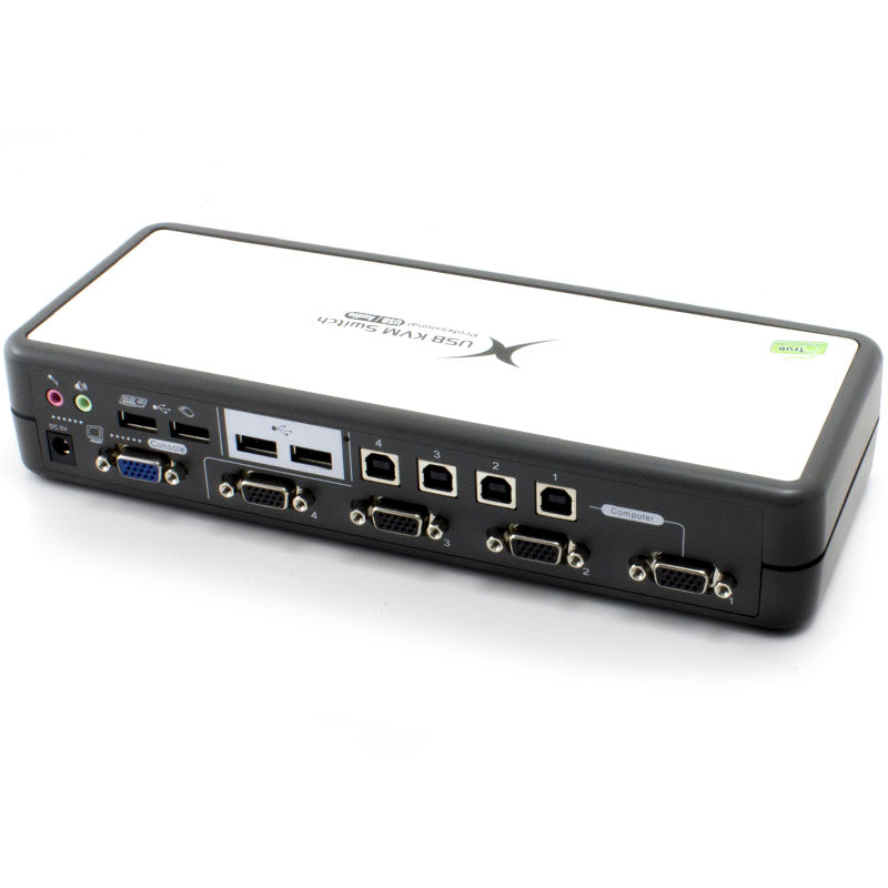 Serveredge 4-Port USB / VGA Desktop KVM Switch With Audio & USB Hub2.0 - Includes Cables