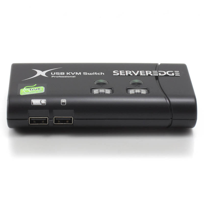 Serveredge 2-Port Slimline USB / VGA Desktop KVM Switch - Includes Cables