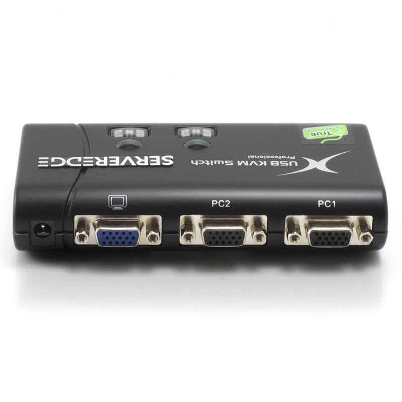Serveredge 2-Port Slimline USB / VGA Desktop KVM Switch - Includes Cables