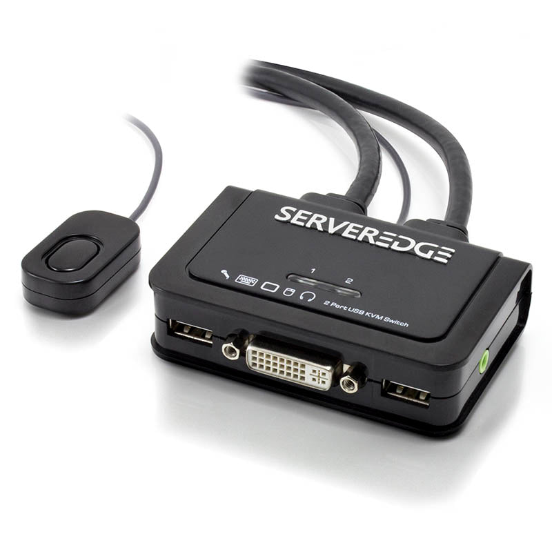 Serveredge 2-Port USB / DVI Cable KVM Switch With Audio & Remote