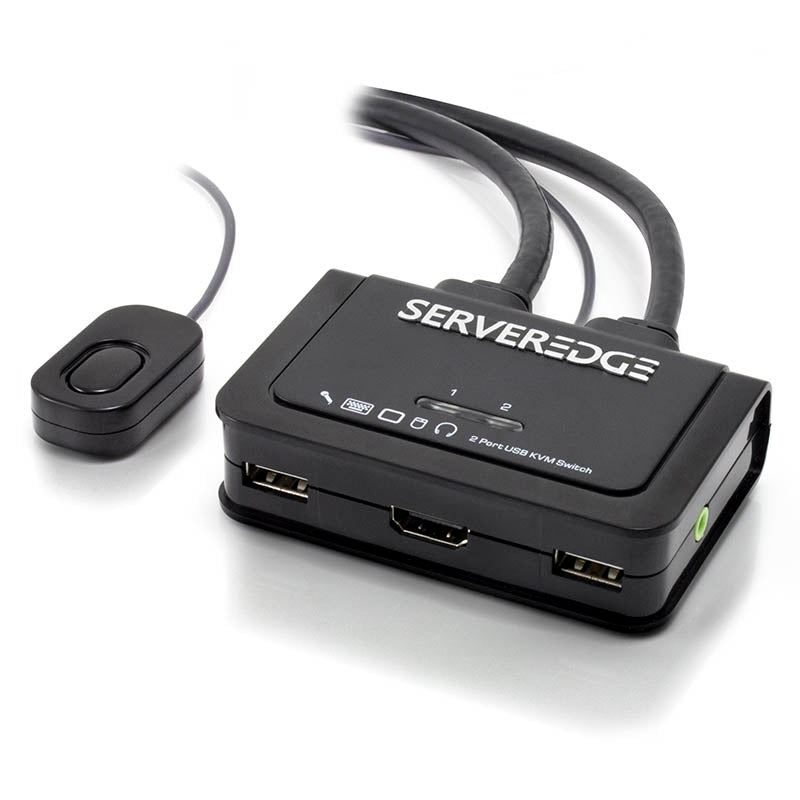 Serveredge 2-Port USB / HDMI Cable KVM Switch With Audio & Remote