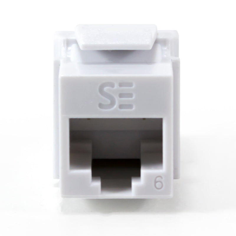 Serveredge Universal Cat6, UTP, RJ45 Modular Keystone Jack - QUICK TOOL Compatible - White