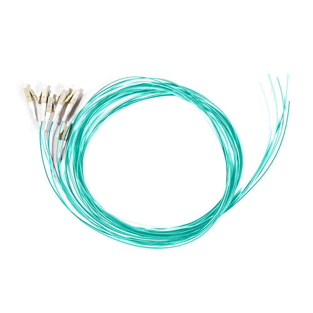 Serveredge LC Pigtail Multimode OM4 - 2 Metre - 6 Fibres - Aqua