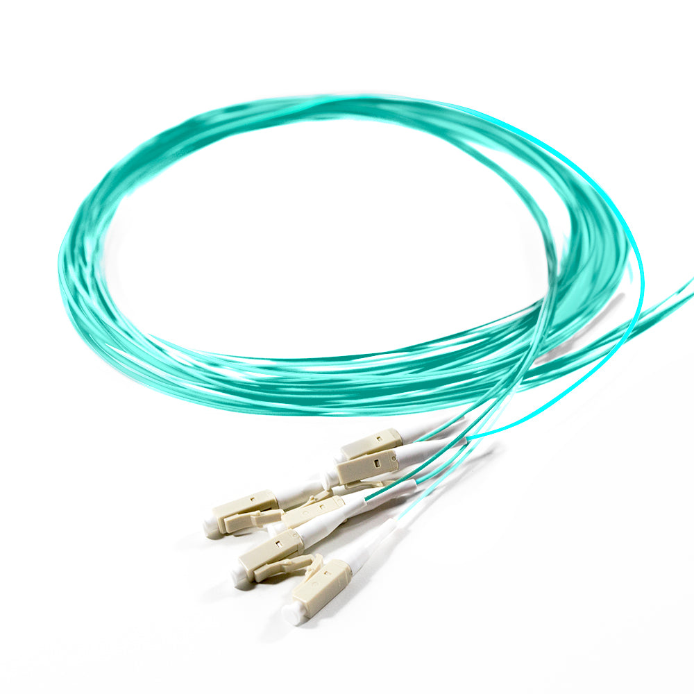 Serveredge LC Pigtail Multimode OM4 - 2 Metre - 6 Fibres - Aqua