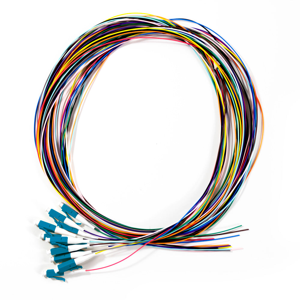 Serveredge LC Pigtail OS2 - 2 Metre - 12 Fibres (Multi-Colour)