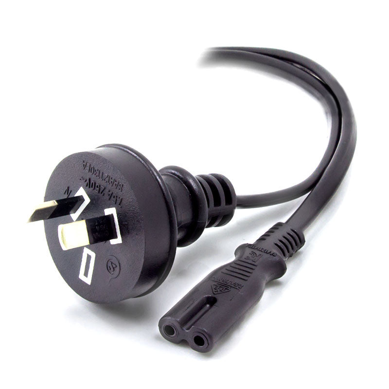 Aus 2 Pin Mains Plug to IEC C7 - Male to Female - 0.5m