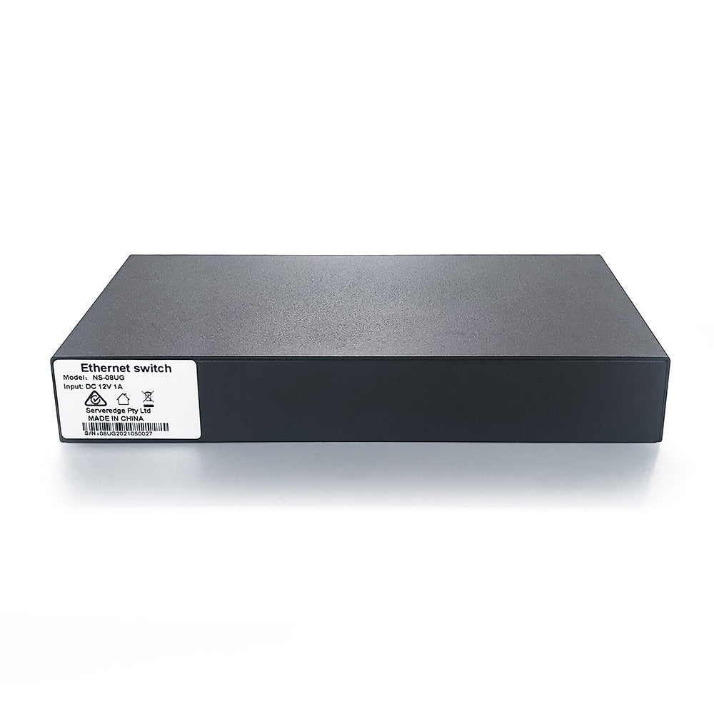 Serveredge 10/100/1000Base TX, 8 Port Gigabit Unmanaged Ethernet Switch