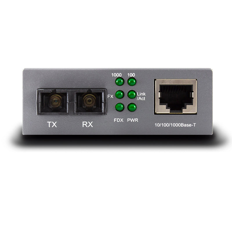 10/100/1000Base-TX to 1000Base-FX Multimode SC Fibre Media Converter (550m)