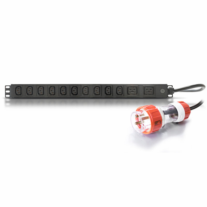 Vertical 12 Port IEC PDU (10) IEC C13 Output, (2) IEC C19 Output & (1)