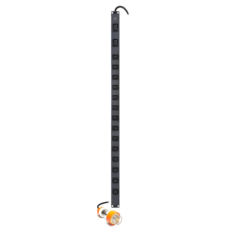 Vertical 16 Port IEC PDU, (14)IEC C13 Output, (2) IEC C19 Output, (1)I