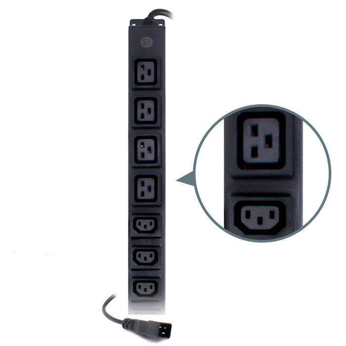 Basic 24 Port 0RU Vertical PDU, (20) IEC C13 Output, (4) IEC C19 Outpu