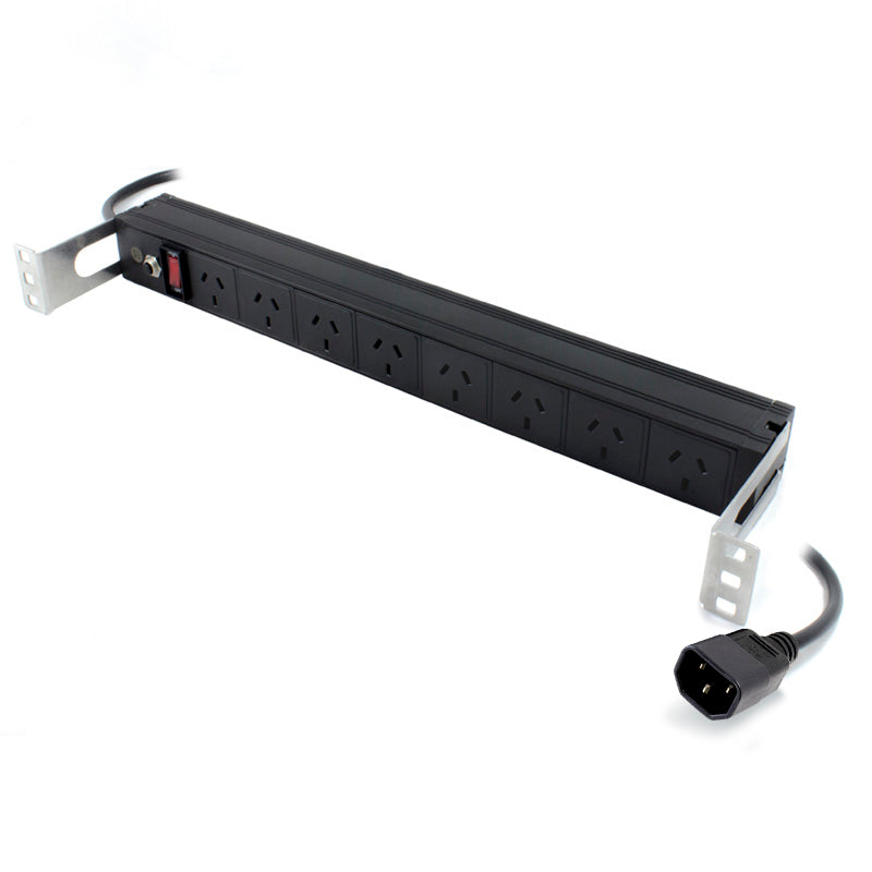 Serveredge Basic Horizontal 8 Port PDU, (8) 3 Pin AUS GPO Out, (1) IEC C14 Plug In, 10A, 240V