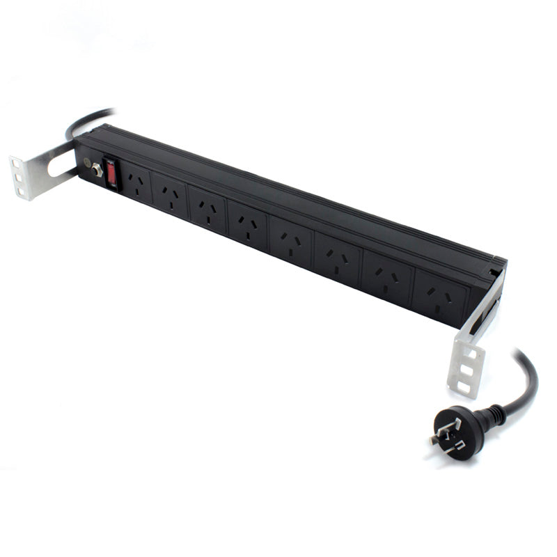 8 Port Basic PDU, (8) 3 Pin AUS GPO Output (1) 3 Pin Aus Plug Input, 10A, 240V