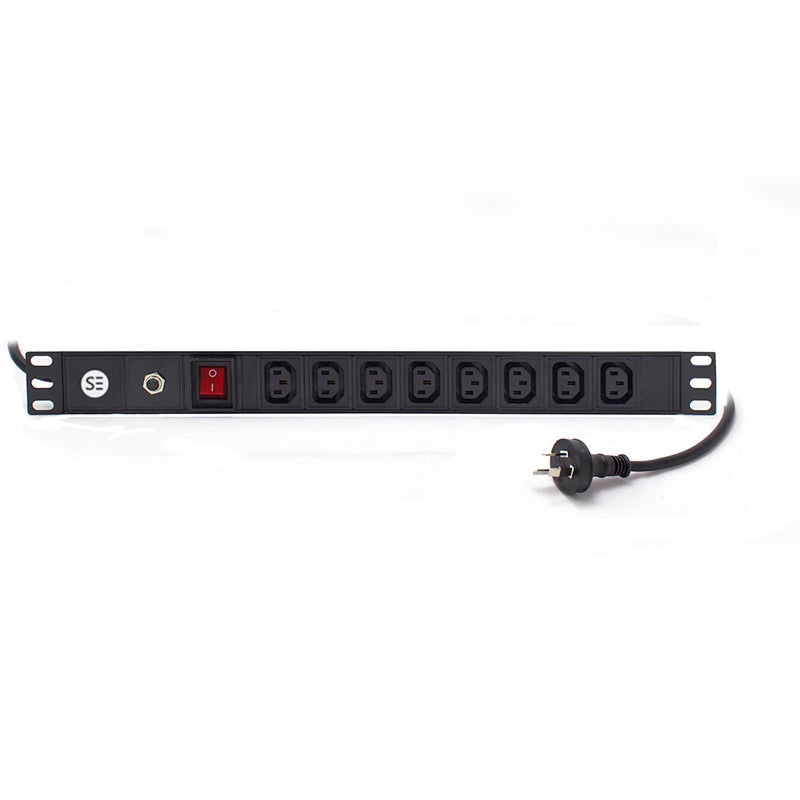 8 Port Basic IEC PDU, (8) IEC C13 Output & (1) Aus 3 Pin Plug Input, 16A, 240V