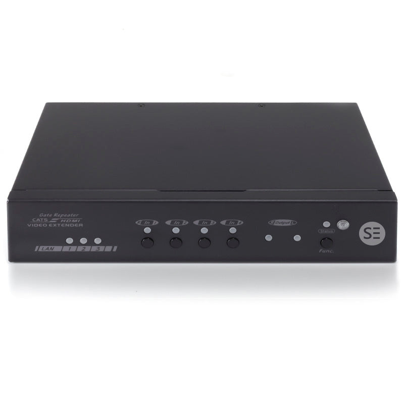 4K2K 4-Input Switcher with (1) HDBaseT (3) HDMI Inputs, (1) HDBaseT (1) HDMI Mirrored Outputs, IR, Ethernet & Control -100m