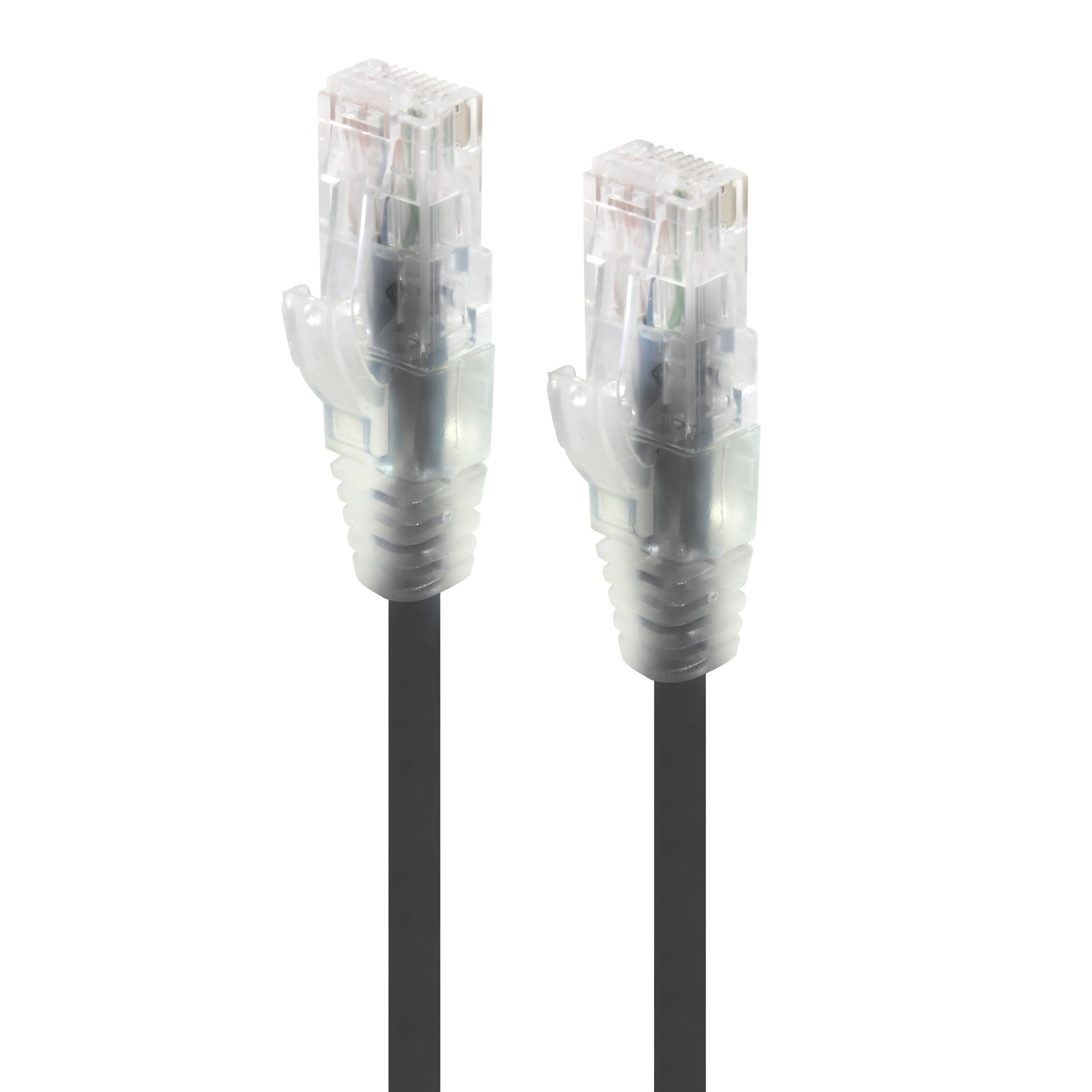 1m Black Ultra Slim Cat6 Network Cable, UTP, 28AWG