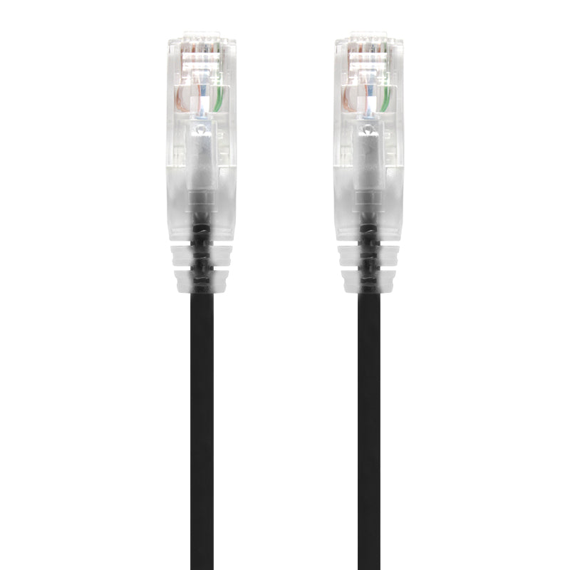 0.50m Black Ultra Slim Cat6 Network Cable, UTP, 28AWG