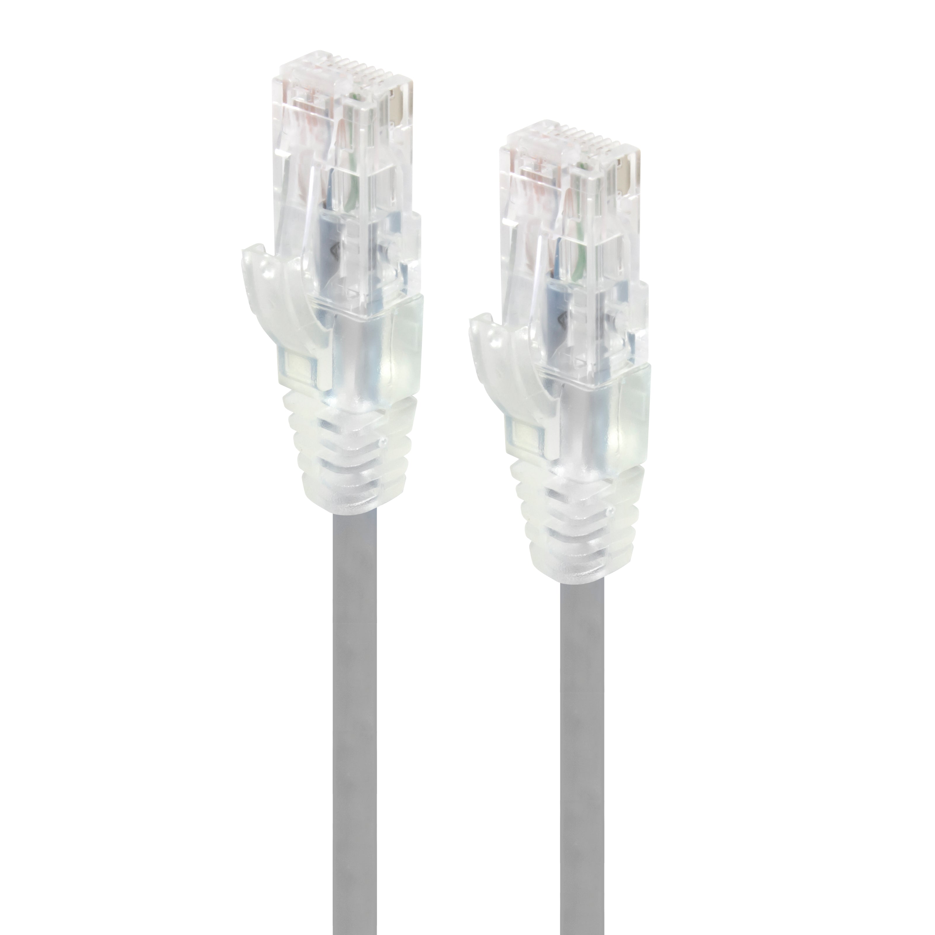 1m Grey Ultra Slim Cat6 Network Cable, UTP, 28AWG