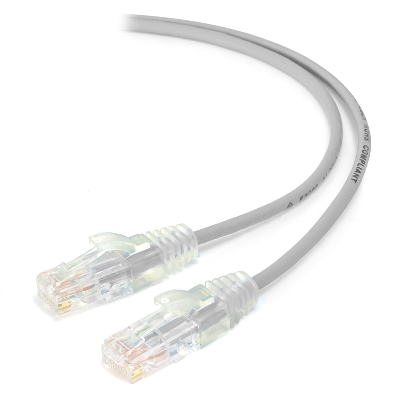 0.50m Grey Ultra Slim Cat6 Network Cable, UTP, 28AWG