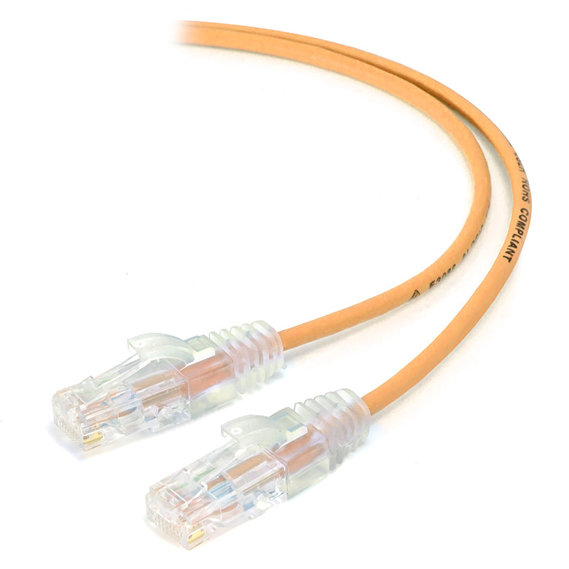 2m Orange Ultra Slim Cat6 Network Cable, UTP, 28AWG